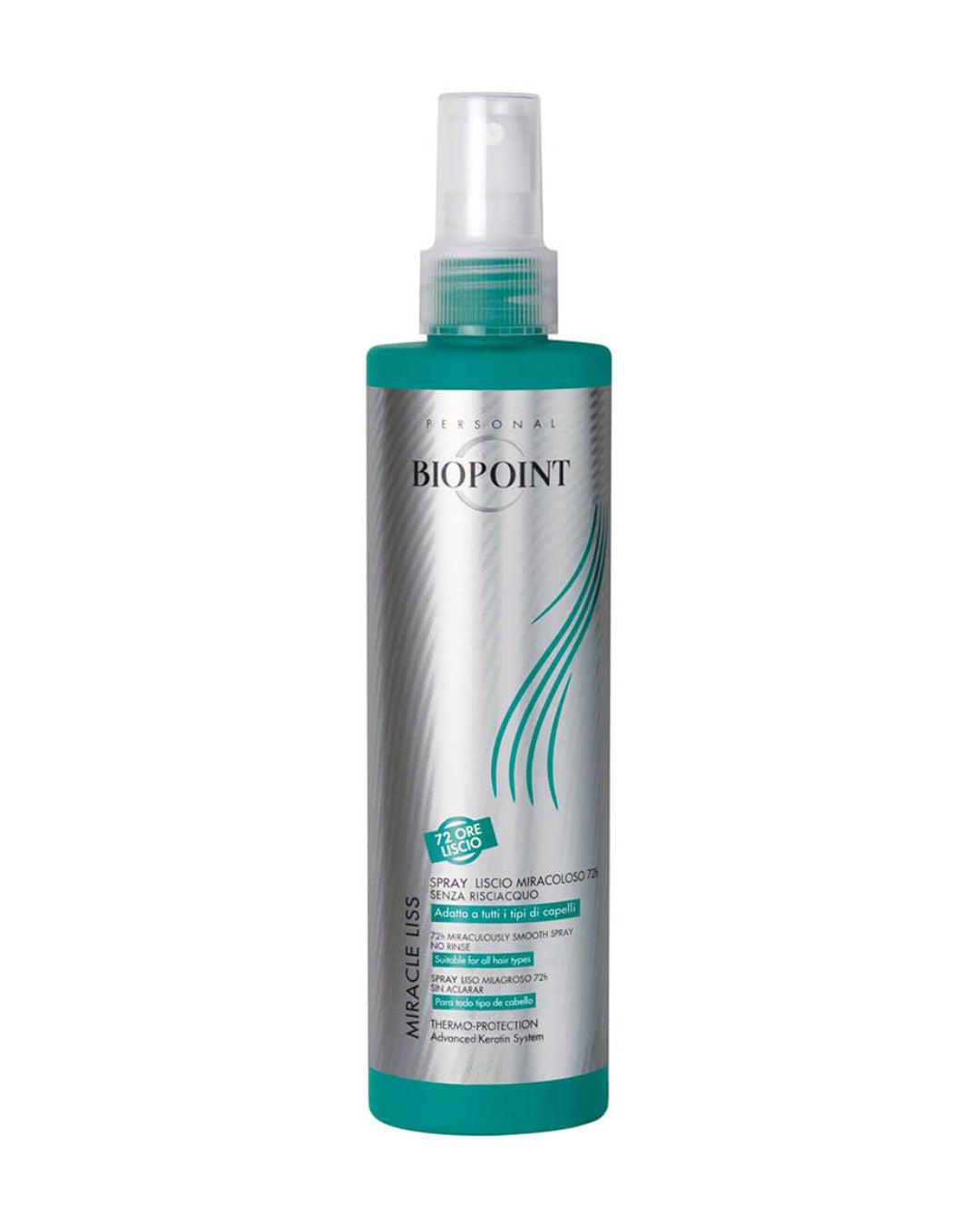 Flacone di Biopoint Miracle Liss Spray Liscio Miracoloso 72 ore con termoprotezione, 200ml