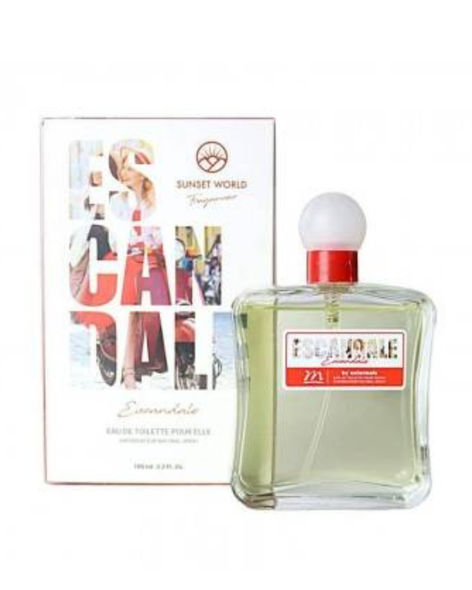 Confezione e flacone del profumo Escandale di Sunset World ispirato a Scandal di Jean Paul Gaultier 